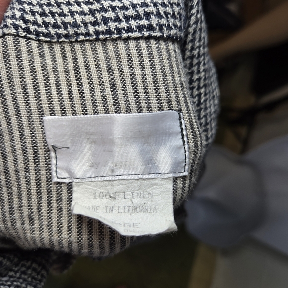 Vtg 90s Flax By Angelheart Striped Linen Button Down Lagenlook Shirt - Picture 4 of 11